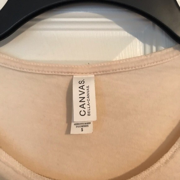 CANVAS Size Small Men's Short Sleeve T-Shirt Cream Lowland Hum Graphic Crewneck - Picture 3 of 6